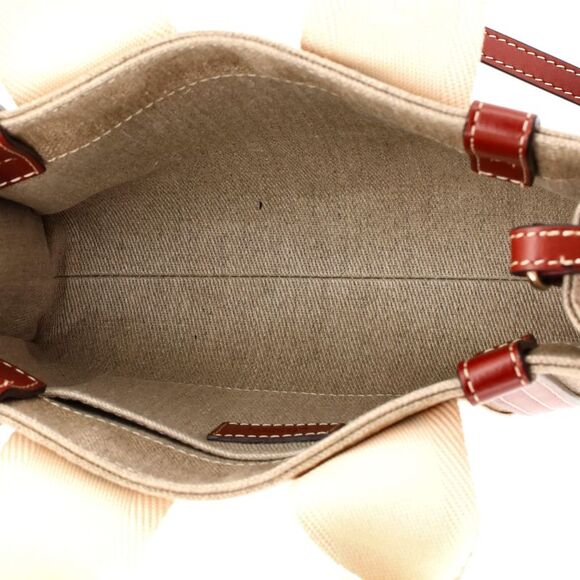 Chloe Woody Convertible Tote Canvas with Leather Small Neutral - Picture 5 of 7